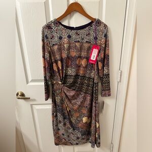 Mixed Print 3/4 Sleeve Dress